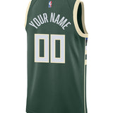 Nike 2022 Icon Edition Custom Milwaukee Bucks Swingman Jersey-back