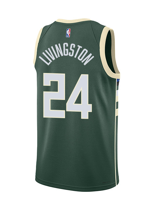 Nike 2022 Icon Edition Chris Livingston Milwaukee Bucks Swingman Jersey-back