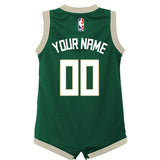 Infant Nike 2022 Icon Edition Custom Milwaukee Bucks Jersey Onesie-back