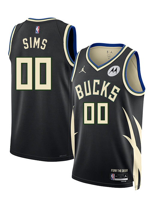 Jordan 2022 Statement Edition Jericho Sims Milwaukee Bucks Swingman Jersey-COLLAGE