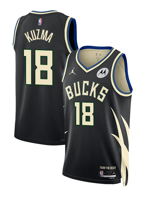 Jordan 2022 Statement Edition Kyle Kuzma Milwaukee Bucks Swingman Jersey-collage