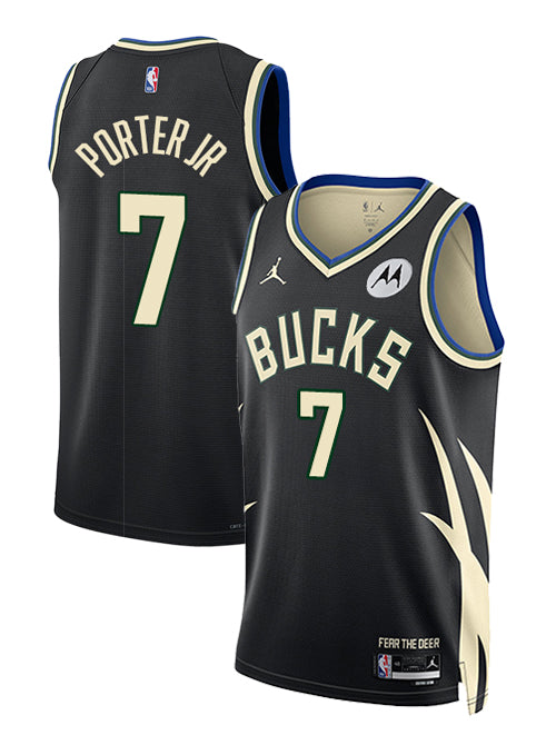 Jordan 2022 Statement Edition Kevin Porter Jr Milwaukee Bucks Swingman Jersey-COLLAGE