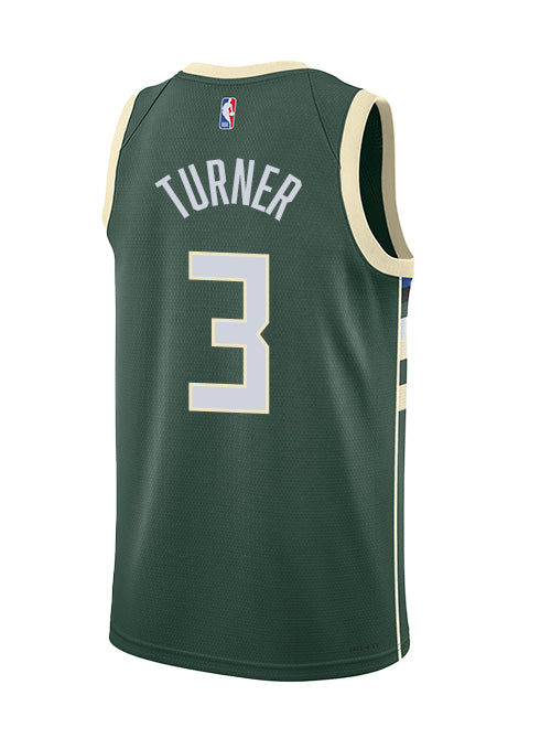 Nike 2022 Icon Edition Myles Turner Milwaukee Bucks Swingman Jersey-BACK