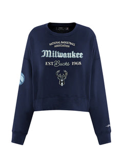 Women's Pro Standard Seersucker Milwaukee Bucks Crewneck Sweatshirt-front