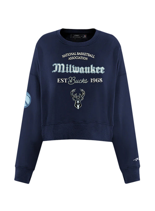 Women's Pro Standard Seersucker Milwaukee Bucks Crewneck Sweatshirt-front