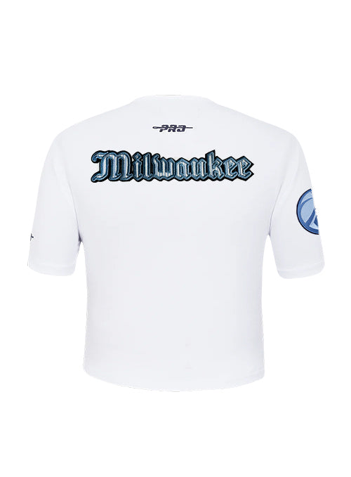 Women's Pro Standard Seersucker Milwaukee Bucks Slim T-Shirt-back