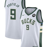Nike 2022 Association Edition Bobby Portis Milwaukee Bucks Swingman Jersey-collage