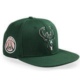 Pro Standard Classic Wool Green Milwaukee Bucks Snapback Hat-angled right