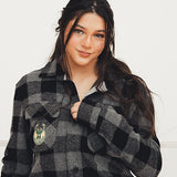 Magna-Ready Adaptive Black and Charcoal Milwaukee Bucks Flannel Shirt with Magnetic Closures