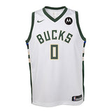 Youth Nike 2022 Association Damian Lillard Milwaukee Bucks Swingman Jersey-front