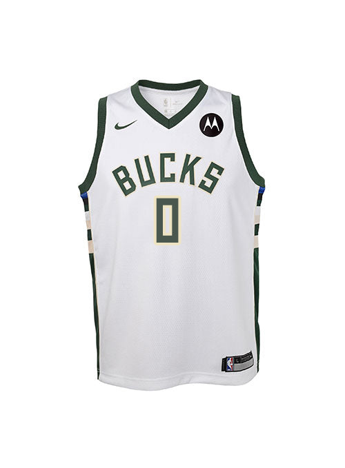 Youth Nike 2022 Association Damian Lillard Milwaukee Bucks Swingman Jersey-front