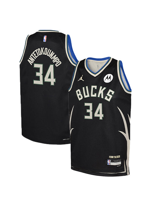 Youth Jordan 2022 Statement Edition Giannis Antetokounmpo Milwaukee Bucks Swingman Jersey-COLLAGE
