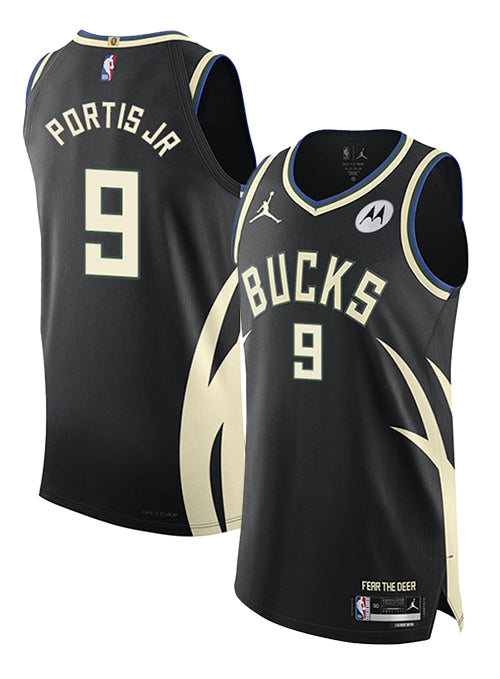 Jordan 2022 Statement Edition Bobby Portis Jr. Milwaukee Bucks Authentic Jersey-collage
