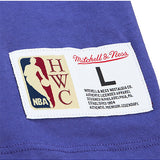 Mitchell & Ness HWC '93 Color Blocked Milwaukee Bucks T-Shirt in Purple and Grey - Zoom View Left Hip Tag
