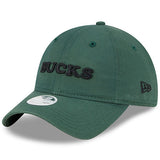 Women's New Era 9TWenty Shoutout Milwaukee Bucks Adjustable Hat In Green - Angled Left Side View