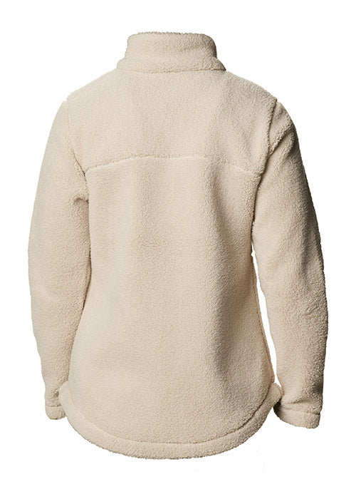 Women's Columbia West Bend Sherpa Milwaukee Bucks Full Zip Jacket In Tan - Back View