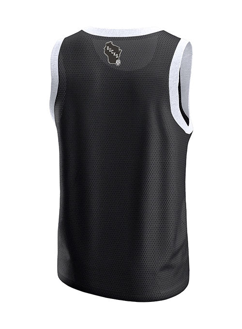 Fanatics Have Pride Mesh Black Milwaukee Bucks Tank - Back View