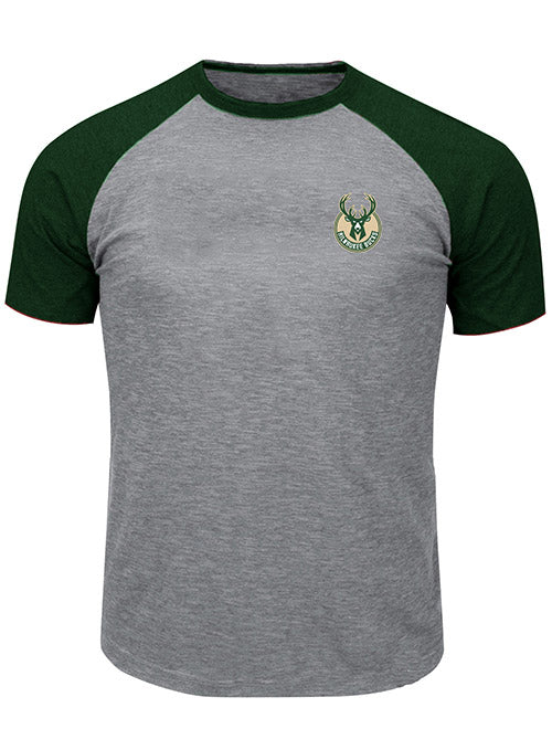 Big & Tall Fanatics Grey Milwaukee Bucks Raglan T-Shirt