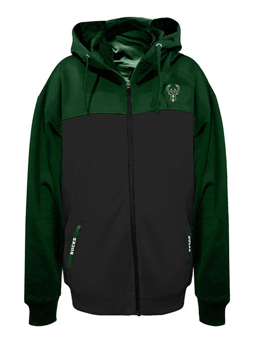Big & Tall Fanatics Fear The Deer Colorblock Milwaukee Bucks Full Zip Hooded Sweatshirt