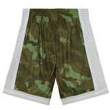 Mitchell & Ness HWC 2000 Ghost Camo Milwaukee Bucks Swingman Shorts In Green & White - Back View