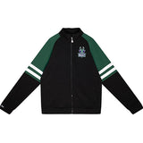 Mitchell & Ness Hardwood Classics MVP 2.0 Milwaukee Bucks Full Zip Track Jacket In Black - Front View