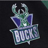 Mitchell & Ness Hardwood Classics MVP 2.0 Milwaukee Bucks Full Zip Track Jacket In Black - Zoom View On Graphic