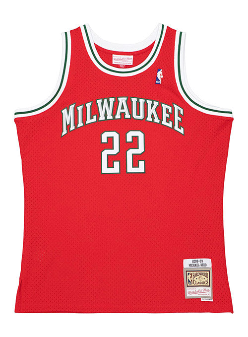 Mitchell & Ness 2008 Michael Redd Milwaukee Bucks Swingman Jersey In Red - Front View