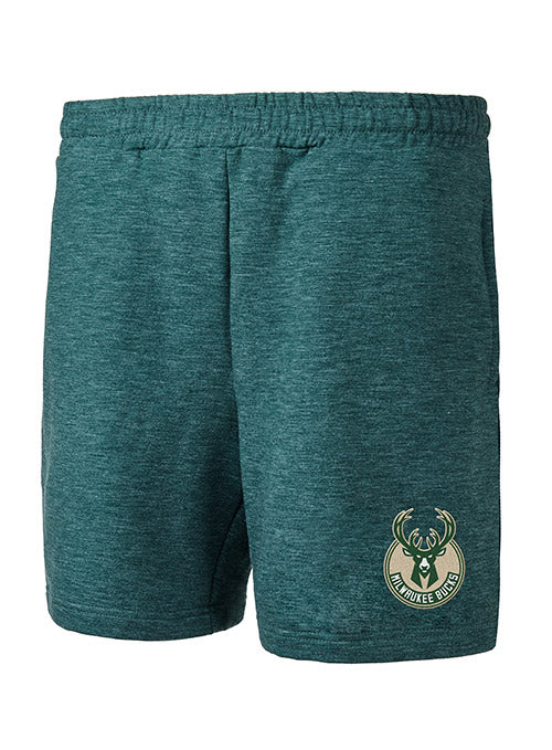 Concepts Sport Powerplay Lounge Milwaukee Bucks Shorts In Green - Front View