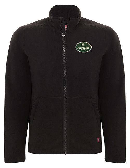 Men's Sportiqe Prescott Creed Black Milwaukee Bucks Full-Zip Jacket - Front View