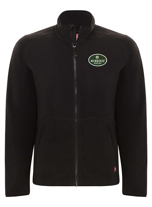 Men's Sportiqe Prescott Creed Black Milwaukee Bucks Full-Zip Jacket - Front View
