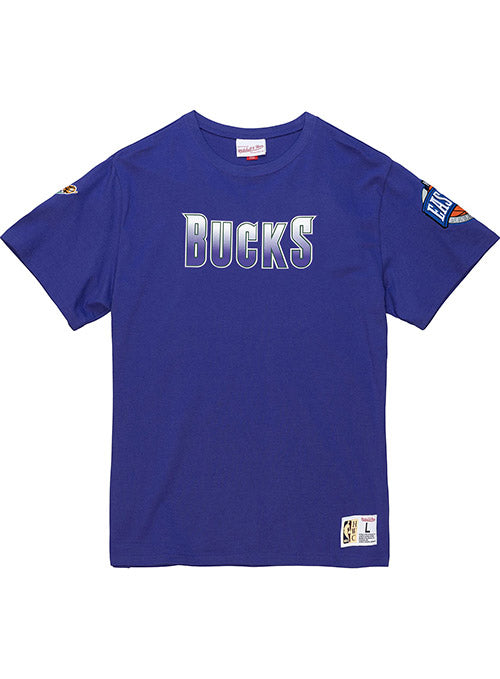 Mitchell & Ness HWC Team Origins Milwaukee Bucks T-Shirt In Purple - Front View
