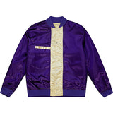 Mitchell & Ness HWC '93 Reverse Milwaukee Bucks Lightweight Varsity Jacket In Gold & Purple - Purple Front View