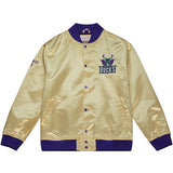 Mitchell & Ness HWC '93 Reverse Milwaukee Bucks Lightweight Varsity Jacket In Gold & Purple - Gold Front View