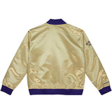 Mitchell & Ness HWC '93 Reverse Milwaukee Bucks Lightweight Varsity Jacket In Gold & Purple - Gold Back View