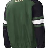 Starter Yard Line Milwaukee Bucks Pullover In Green & Black - Back View