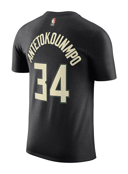 Jordan 2022 Statement Edition Giannis Antetokounmpo Milwaukee Bucks T-Shirt In Black - Back View