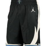 Jordan 2022 Statement Edition Milwaukee Bucks Swingman Shorts In Black - Front View