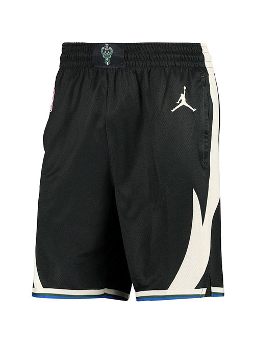 Jordan 2022 Statement Edition Milwaukee Bucks Swingman Shorts In Black - Front View