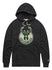 Homage Hand Drawn Global Charcoal Milwaukee Bucks Hooded Sweatshirt In Grey - Front View