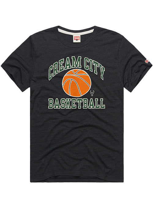 Homage Cream City Charcoal Milwaukee Bucks T-Shirt