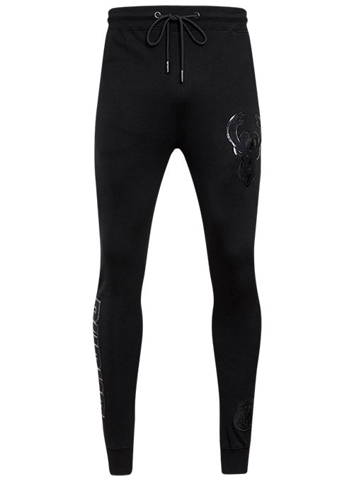 Pro Standard Triple Black Milwaukee Bucks Jogger In Black - Front View