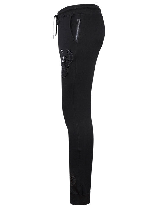 Pro Standard Triple Black Milwaukee Bucks Jogger In Black - Left Side View