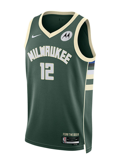 Nike 2022 Icon Edition Grayson Allen Milwaukee Bucks Swingman Jersey In Green - Front View