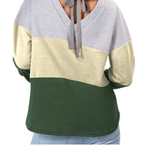 Women's Touch Outfield Colorblock Milwaukee Bucks Crewneck Sweatshirt In Grey, Cream & Green - Back View On Model