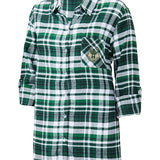 Women's Concepts Sport Mainstay Flannel Milwaukee Bucks Nightshirt In Green - Front View