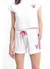 Women's Lusso Melody Milwaukee Bucks Shorts In White - Shorts On Model