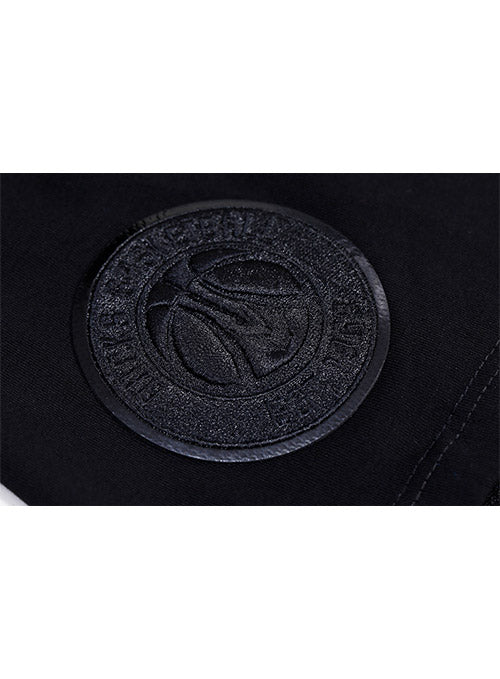 Women's Pro Standard Triple Black Slim Milwaukee Bucks T-Shirt In Black - Zoom View On Right Sleeve Graphic