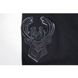 Women's Pro Standard Triple Black Milwaukee Bucks Leggings In Black - Zoom View On Left Hip Graphic
