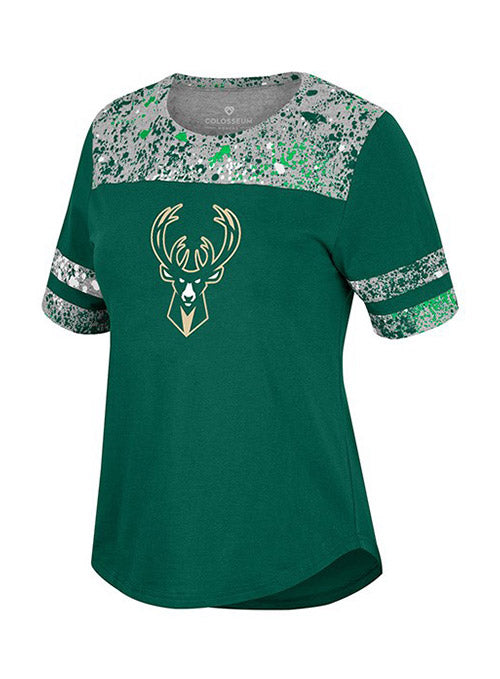 Women's Love Fern Icon Milwaukee Bucks T-Shirt In Green - Front View