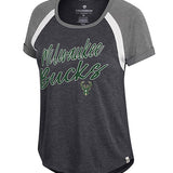 Women's Calling My Bluff Milwaukee Bucks T-Shirt In Grey - Front View